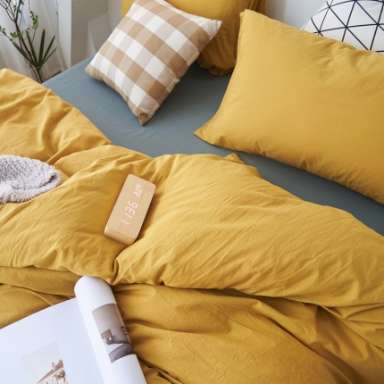 91家纺网 家纺一手货源 找家纺 新品纯色全棉水洗棉四件套纯棉学生三件套宿舍床单被套床笠款