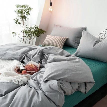 91家纺网 家纺一手货源 找家纺 新品纯色全棉水洗棉四件套纯棉学生三件套宿舍床单被套床笠款