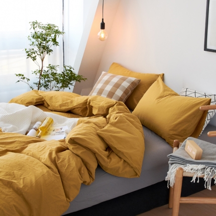 新品纯色全棉水洗棉四件套纯棉学生三件套宿舍床单被套床笠款