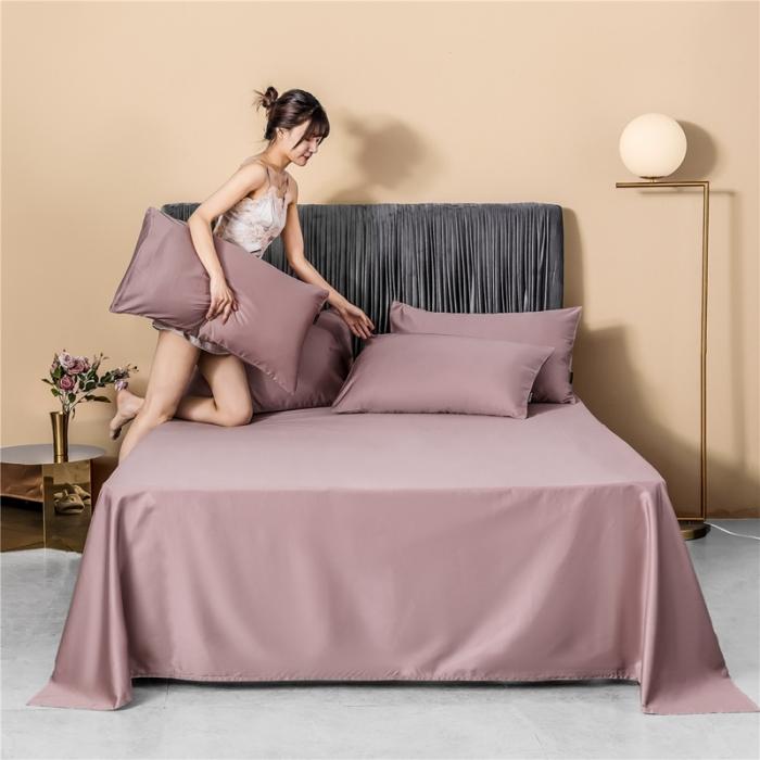 91家纺网 家纺一手货源 找家纺 微廉 2020新款60s纯色单品床单纯色-帝王紫