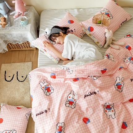 91家纺网 家纺一手货源 找家纺 静家居 2020小资生活系（织带款）四件套 轻羽-绿