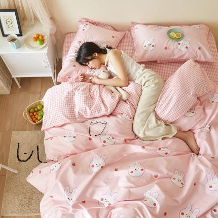 91家纺网 家纺一手货源 找家纺 静家居 2020小资生活系（织带款）四件套 轻羽-绿