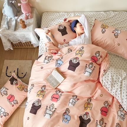 91家纺网 家纺一手货源 找家纺 静家居 2020小资生活系（织带款）四件套 轻羽-绿