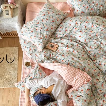 91家纺网 家纺一手货源 找家纺 静家居 2020小资生活系（织带款）四件套 轻羽-绿