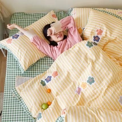 91家纺网 家纺一手货源 找家纺 静家居 2020小资生活系（织带款）四件套 轻羽-绿