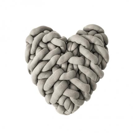 暖绵绵 新品哈特打结爱心抱枕针织靠枕抱枕靠垫 驼灰色