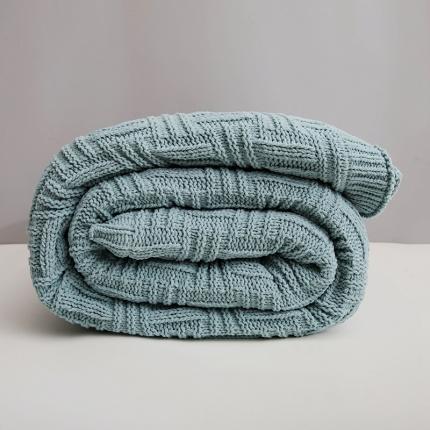 91家纺网 家纺一手货源 找家纺 暖绵绵 新品丽贝卡毛毯针织毯子线毯 湖蓝