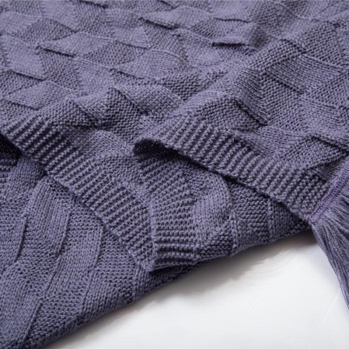 91家纺网 家纺一手货源 找家纺 暖绵绵 新品森奇床尾毯针织毯子线毯 暗蓝