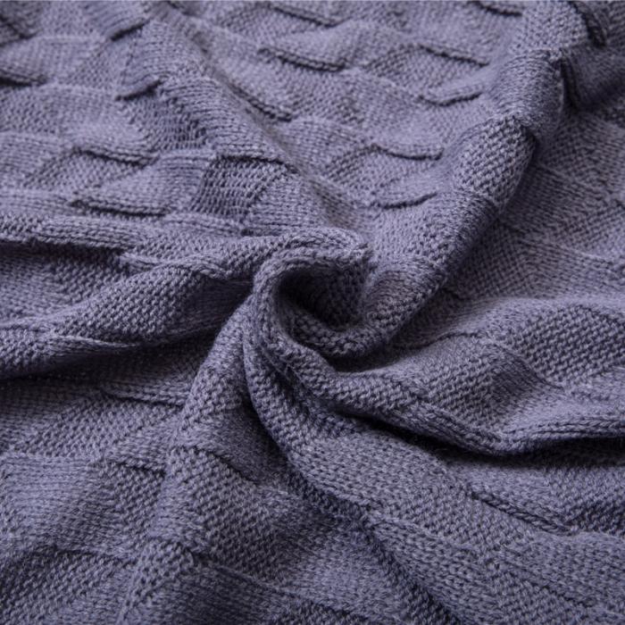 91家纺网 家纺一手货源 找家纺 暖绵绵 新品森奇床尾毯针织毯子线毯 暗蓝