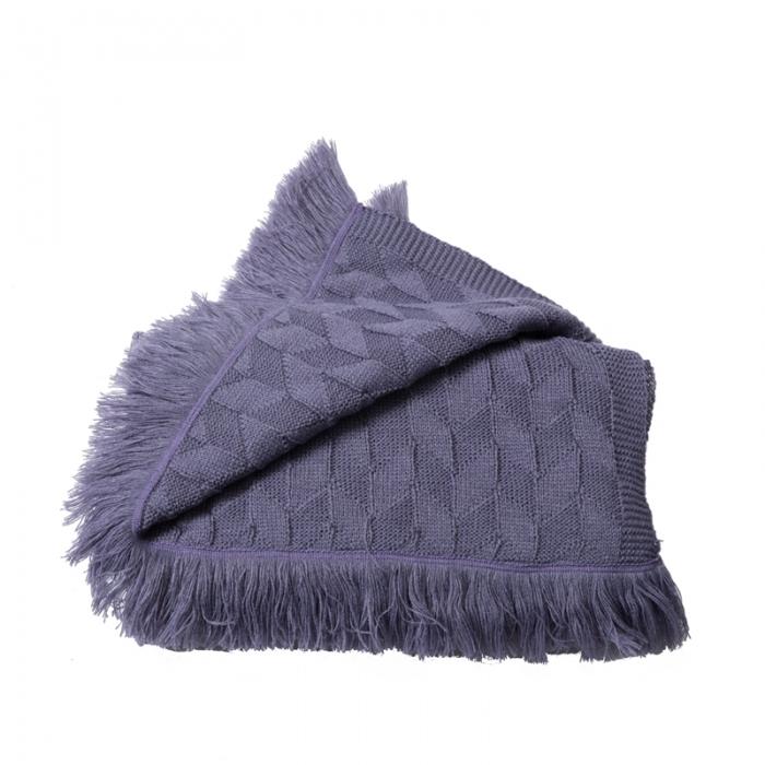 91家纺网 家纺一手货源 找家纺 暖绵绵 新品森奇床尾毯针织毯子线毯 暗蓝