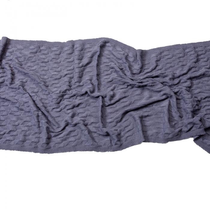 91家纺网 家纺一手货源 找家纺 暖绵绵 新品森奇床尾毯针织毯子线毯 暗蓝