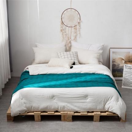 暖绵绵 新品森奇床尾毯针织毯子线毯 深绿