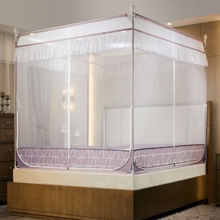 91家纺网 家纺一手货源 找家纺 夏彩 88276坐床外穿蚊帐 米格-紫色