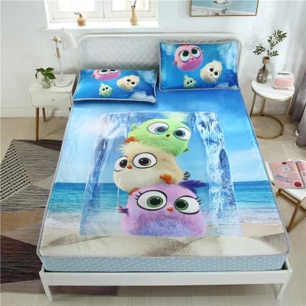 91家纺网 家纺一手货源 找家纺 青竹苑2021新款冰丝凉席可拆卸床裙式冰丝床笠软席 吉祥三宝