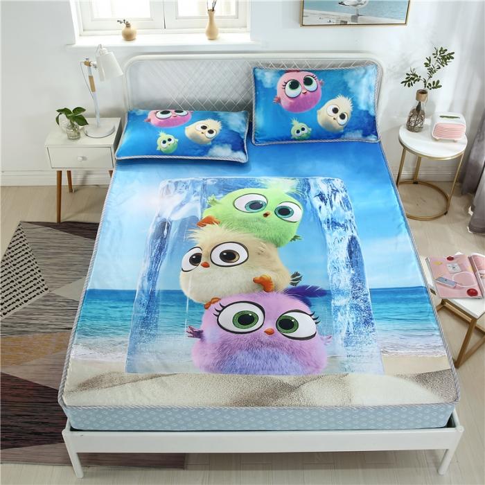 91家纺网 家纺一手货源 找家纺 青竹苑2021新款冰丝凉席可拆卸床裙式冰丝床笠软席 吉祥三宝