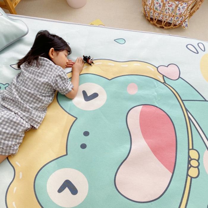 91家纺网 家纺一手货源 找家纺 川悦生活 2021直播供货新款大版冰丝凉席 元气蛙