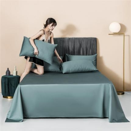 微廉 2020新款60s纯色单品床单纯色-浅石蓝