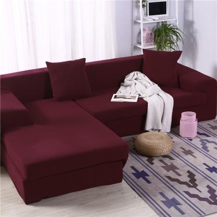 布卢姆沙发套 2020新款万能沙发套-金立绒 暗红