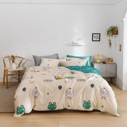 91家纺网 家纺一手货源 找家纺 （总）琪格格 2020新款水洗真丝印花四件套