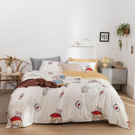 91家纺网 家纺一手货源 找家纺 （总）琪格格 2020新款水洗真丝印花四件套