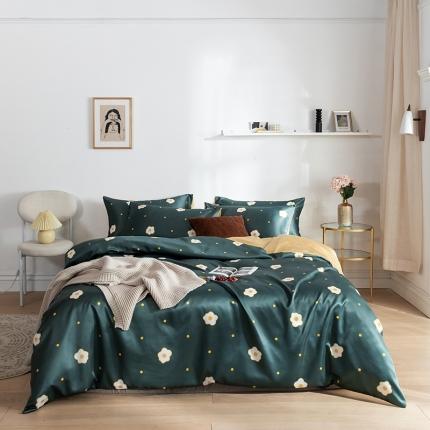 91家纺网 家纺一手货源 找家纺 （总）琪格格 2020新款水洗真丝印花四件套