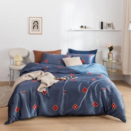 91家纺网 家纺一手货源 找家纺 （总）琪格格 2020新款水洗真丝印花四件套