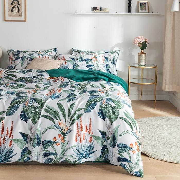 91家纺网 家纺一手货源 找家纺 琪格格 2020新款水洗真丝印花四件套 回归自然