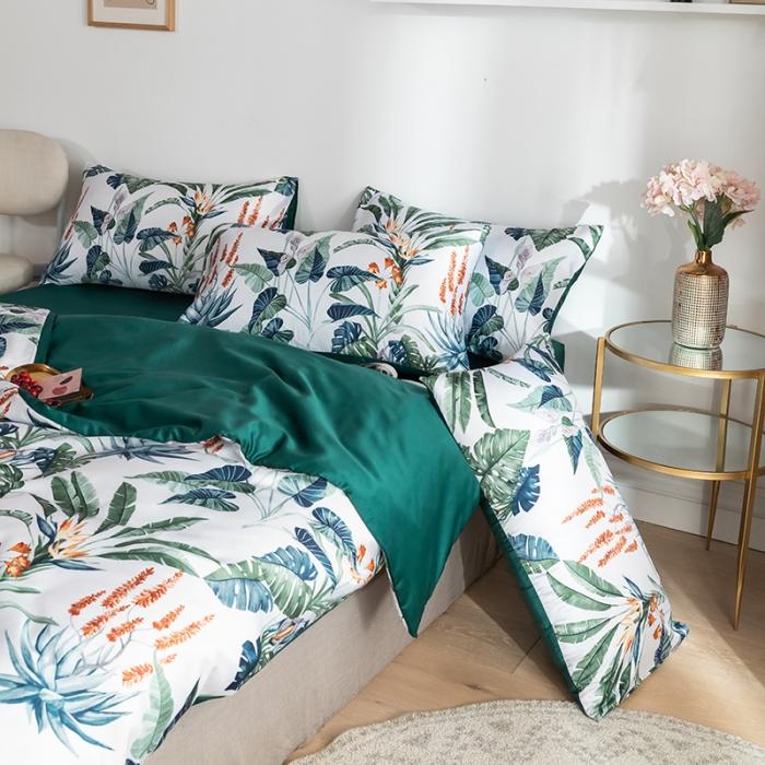 91家纺网 家纺一手货源 找家纺 琪格格 2020新款水洗真丝印花四件套 回归自然