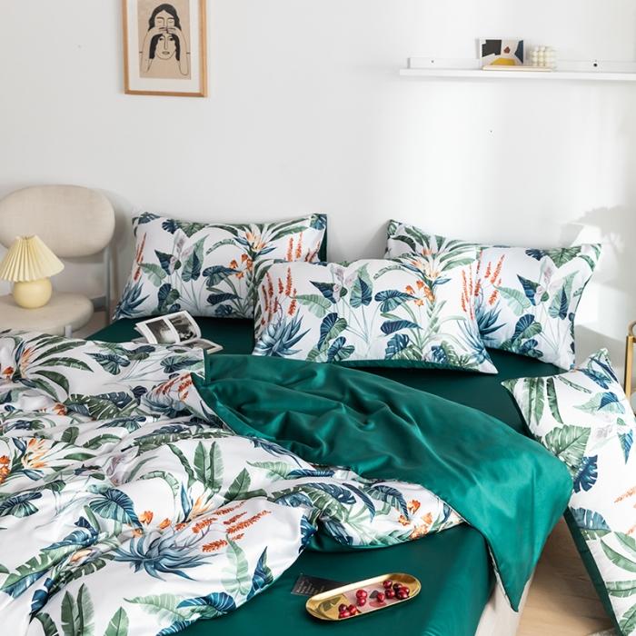 91家纺网 家纺一手货源 找家纺 琪格格 2020新款水洗真丝印花四件套 回归自然