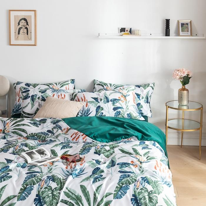 91家纺网 家纺一手货源 找家纺 琪格格 2020新款水洗真丝印花四件套 回归自然