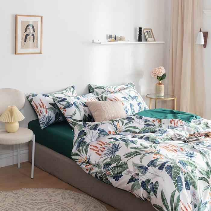 91家纺网 家纺一手货源 找家纺 琪格格 2020新款水洗真丝印花四件套 回归自然