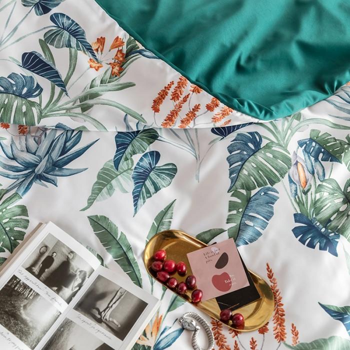 91家纺网 家纺一手货源 找家纺 琪格格 2020新款水洗真丝印花四件套 回归自然