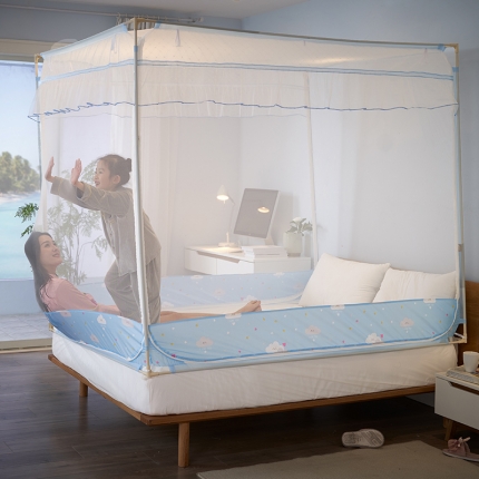 91家纺网 家纺一手货源 找家纺 （总）2024凯儿升级床笠款宝宝防摔坐床拉链蚊帐单双人家用