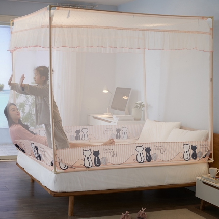 91家纺网 家纺一手货源 找家纺 （总）2024凯儿升级床笠款宝宝防摔坐床拉链蚊帐单双人家用