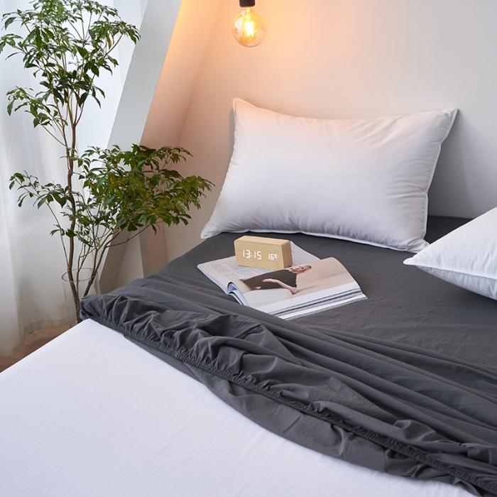 91家纺网 家纺一手货源 找家纺 简约纯色全棉水洗棉床笠单件1.5纯棉床罩床垫保护套1.8