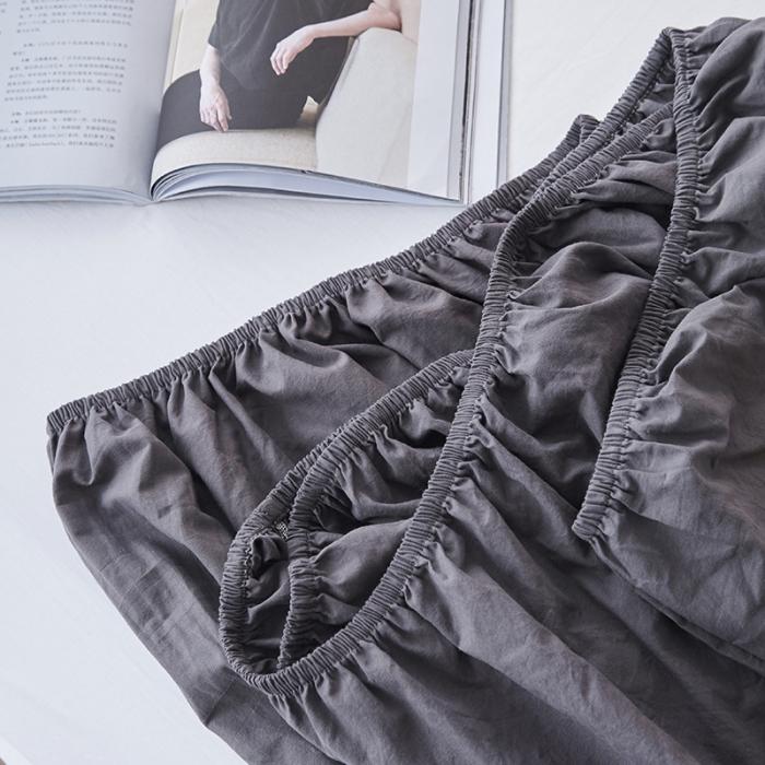 91家纺网 家纺一手货源 找家纺 简约纯色全棉水洗棉床笠单件1.5纯棉床罩床垫保护套1.8