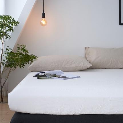 简约纯色全棉水洗棉床笠单件1.5纯棉床罩床垫保护套1.8