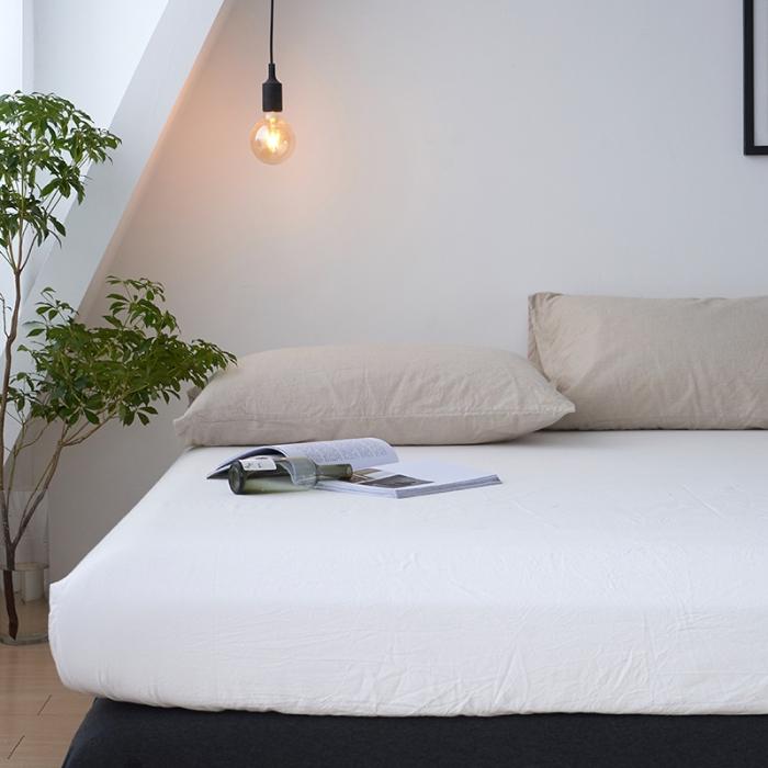 91家纺网 家纺一手货源 找家纺 简约纯色全棉水洗棉床笠单件1.5纯棉床罩床垫保护套1.8