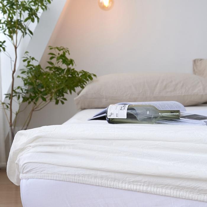 91家纺网 家纺一手货源 找家纺 简约纯色全棉水洗棉床笠单件1.5纯棉床罩床垫保护套1.8