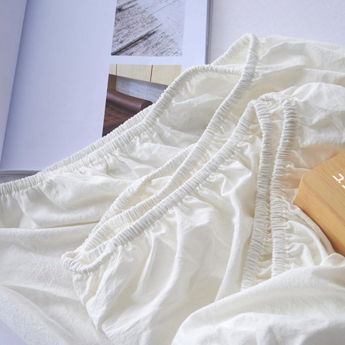 91家纺网 家纺一手货源 找家纺 简约纯色全棉水洗棉床笠单件1.5纯棉床罩床垫保护套1.8