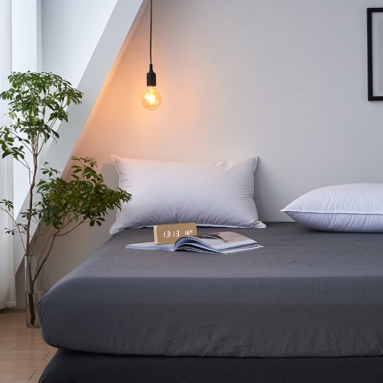 91家纺网 家纺一手货源 找家纺 简约纯色全棉水洗棉床笠单件1.5纯棉床罩床垫保护套1.8