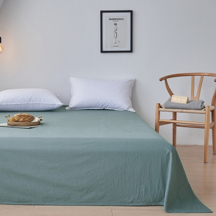 91家纺网 家纺一手货源 找家纺 MR.PIG全棉水洗棉床单单件简约纯色纯棉学生宿舍单双人被单