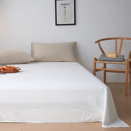 91家纺网 家纺一手货源 找家纺 MR.PIG全棉水洗棉床单单件简约纯色纯棉学生宿舍单双人被单