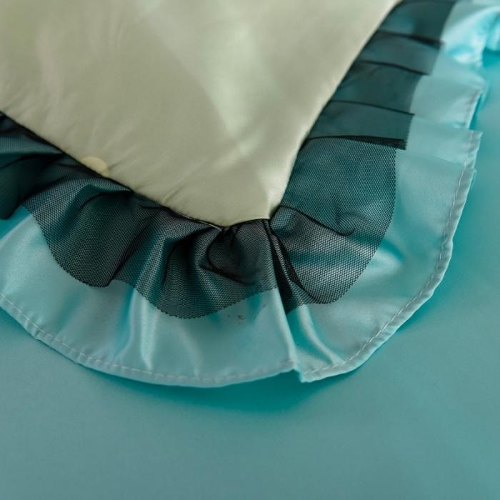 91家纺网 家纺一手货源 找家纺 欧冠 2020新款水洗真丝蕾丝花边款四件套 牛油果