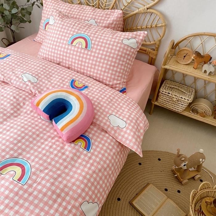 91家纺网 家纺一手货源 找家纺 星期八 2020新款13372全棉四件套 彩虹云朵