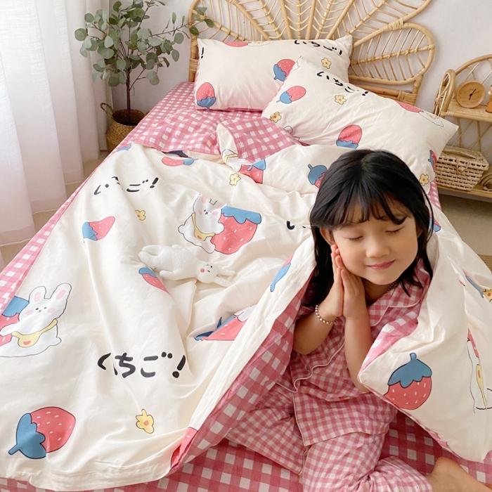 91家纺网 家纺一手货源 找家纺 星期八 2020新款13372全棉四件套 草莓兔