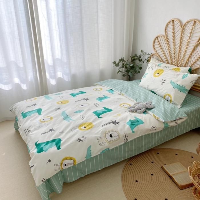 91家纺网 家纺一手货源 找家纺 星期八 2020新款13372全棉四件套 鳄鱼Lion