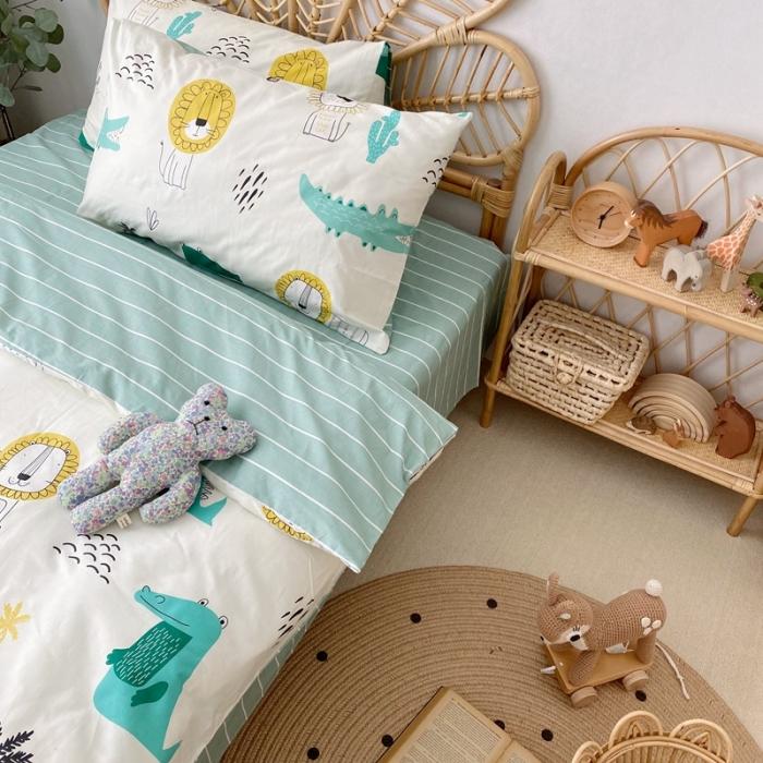 91家纺网 家纺一手货源 找家纺 星期八 2020新款13372全棉四件套 鳄鱼Lion