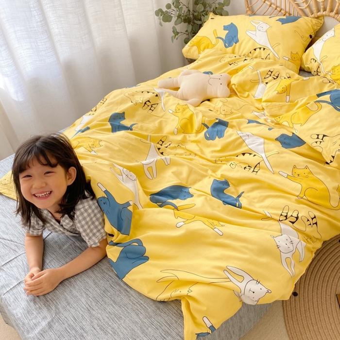 91家纺网 家纺一手货源 找家纺 星期八 2020新款13372全棉四件套 猫咪喵喵