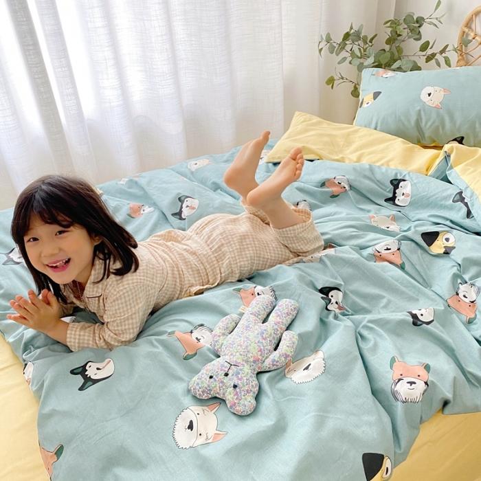 91家纺网 家纺一手货源 找家纺 星期八 2020新款13372全棉四件套 萌狗乐园